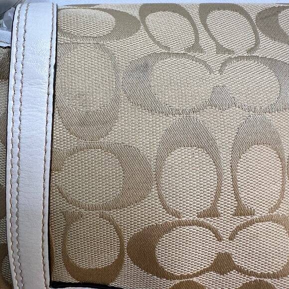 Vintage Y2K Coach Monogram Canvas and Leather Shoulder Bag - Picture 3 of 14